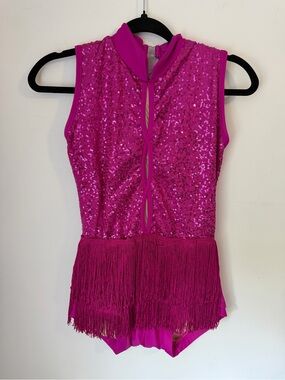 Dance Costume: Balera D10969 Keyhole Front Fringe Dress